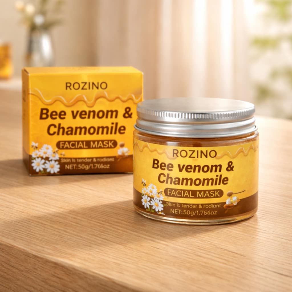 Veido kaukė su bičių nuodais ir ramunėlėm